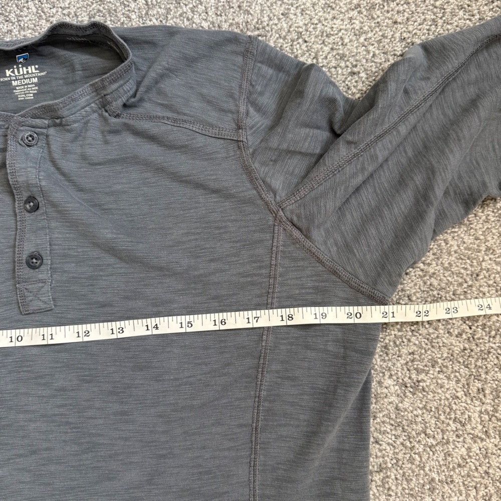 Kuhl Mens Gray Cotton Lyocell Blend Long Sleeve Henley Shirt Size Medium - Picture 9 of 10